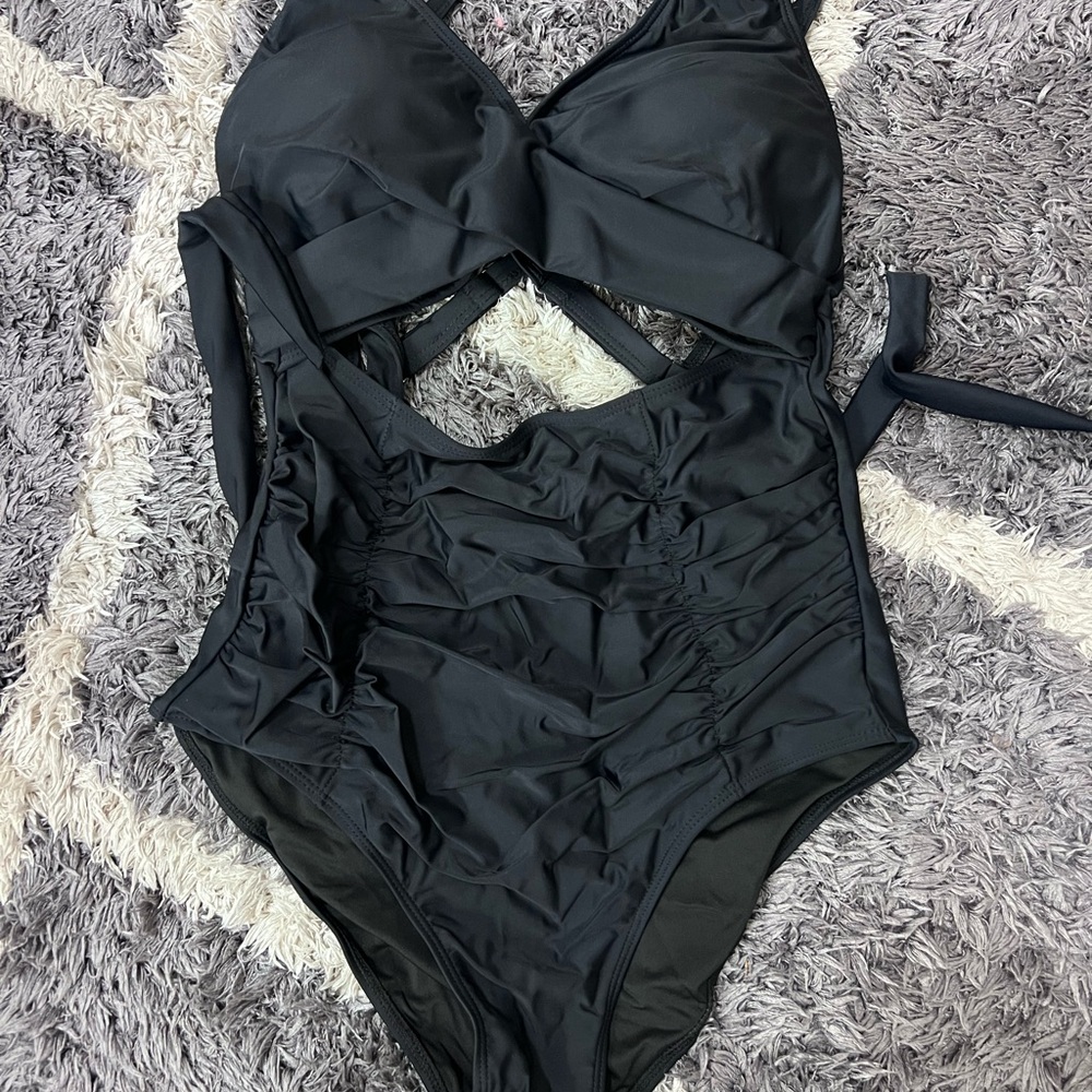 Stylish Black Kids One Piece Swimsuit